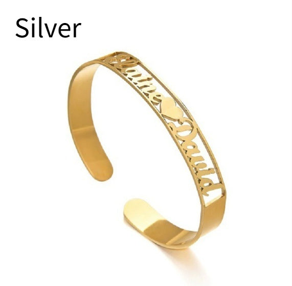 Personalized Stainless Steel English Letter Bracelets