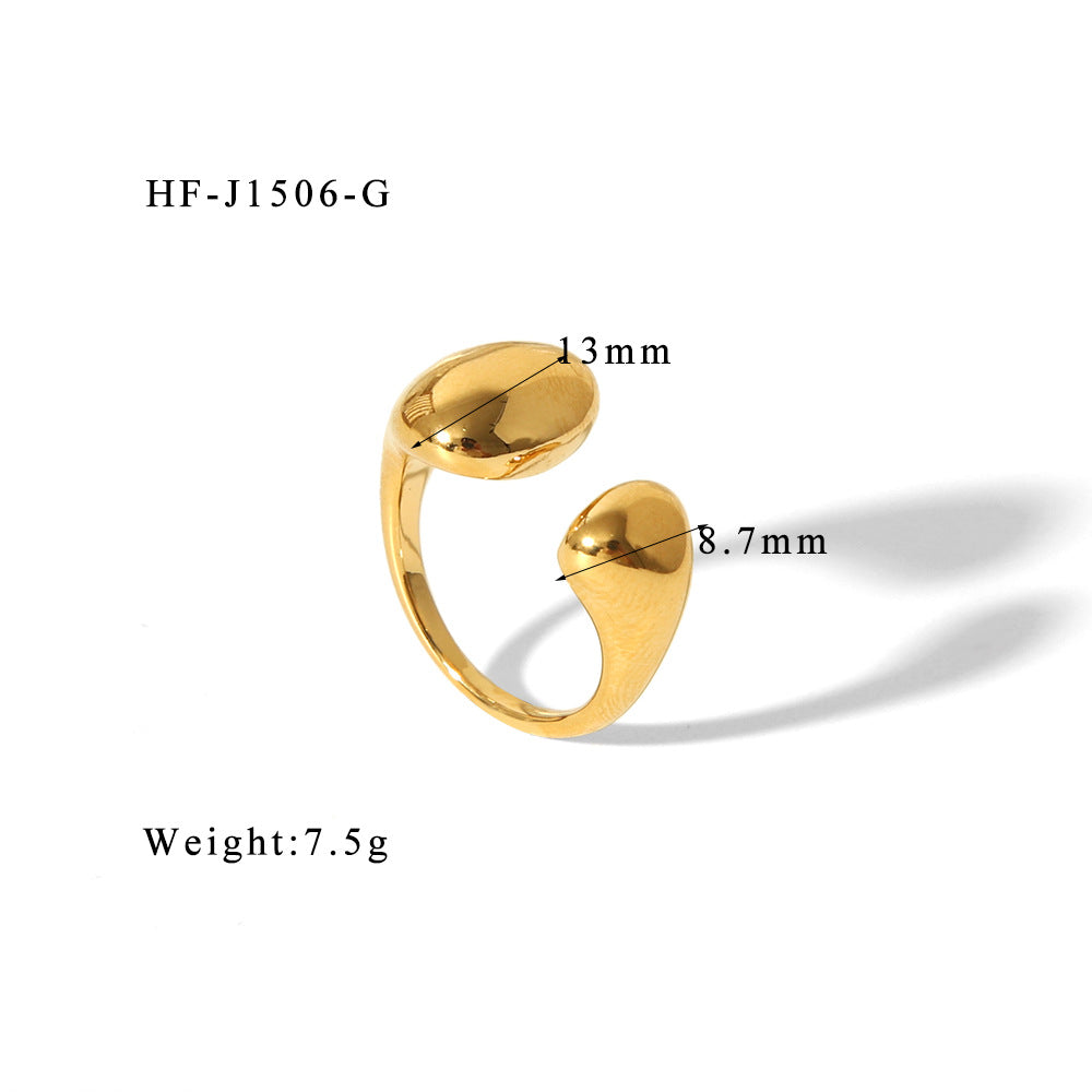 Stainless Steel Cast Women's Ring With Irregular Opening