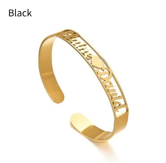 Personalized Stainless Steel English Letter Bracelets