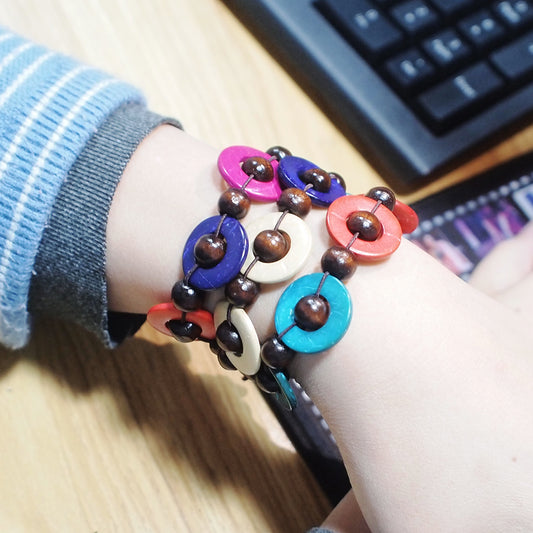 Coconut shell handmade necklace women