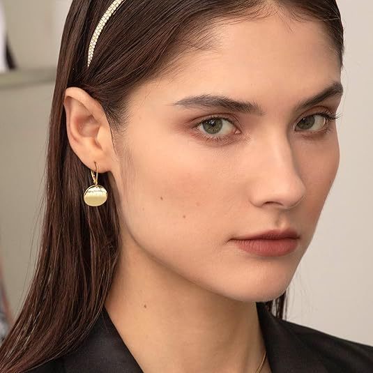 European And American Fashion Plated Wafer Droplet Type Women's Graceful Earrings