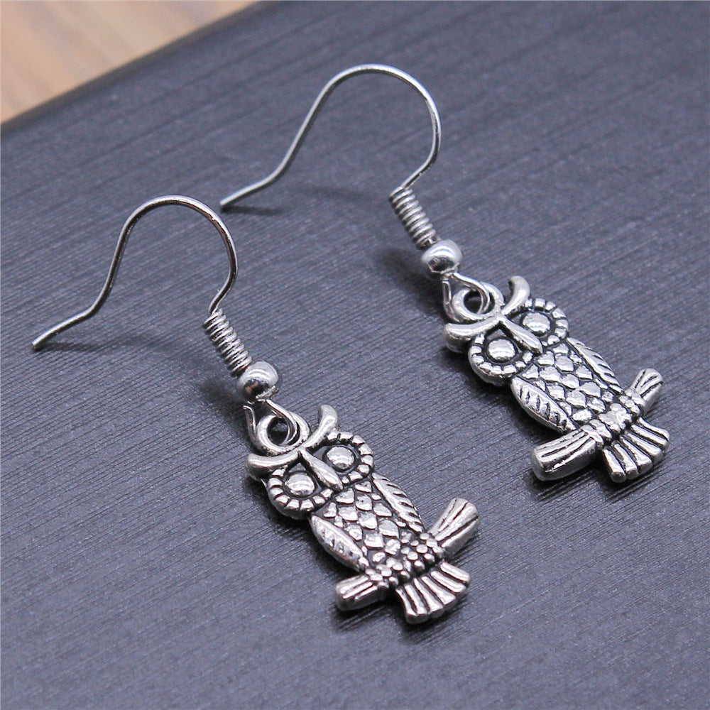 Women's Retro Minimalist Double-Sided Owl Earrings