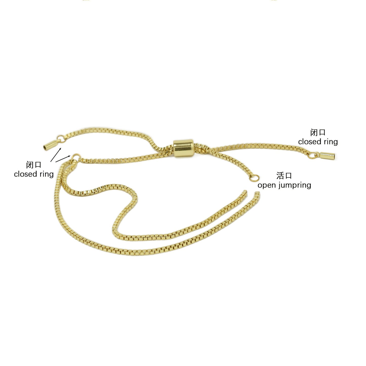 18k Brass Smooth Surface Bubble DIY Combination Name Bracelet Letter Accessories