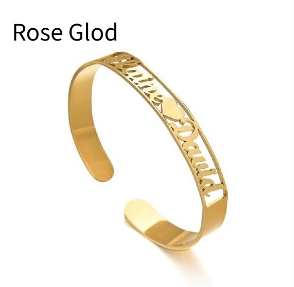 Personalized Stainless Steel English Letter Bracelets