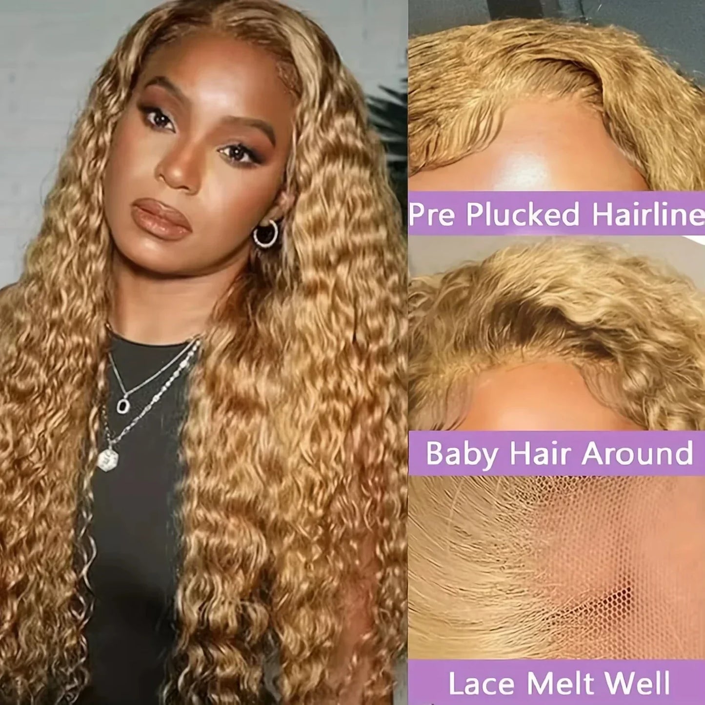 Honey Blonde Lace Front Human Hair Wigs