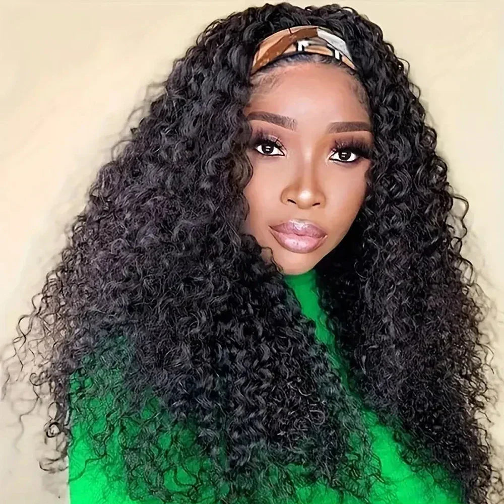 Headband Wig Water Wave Human Hair Wigs