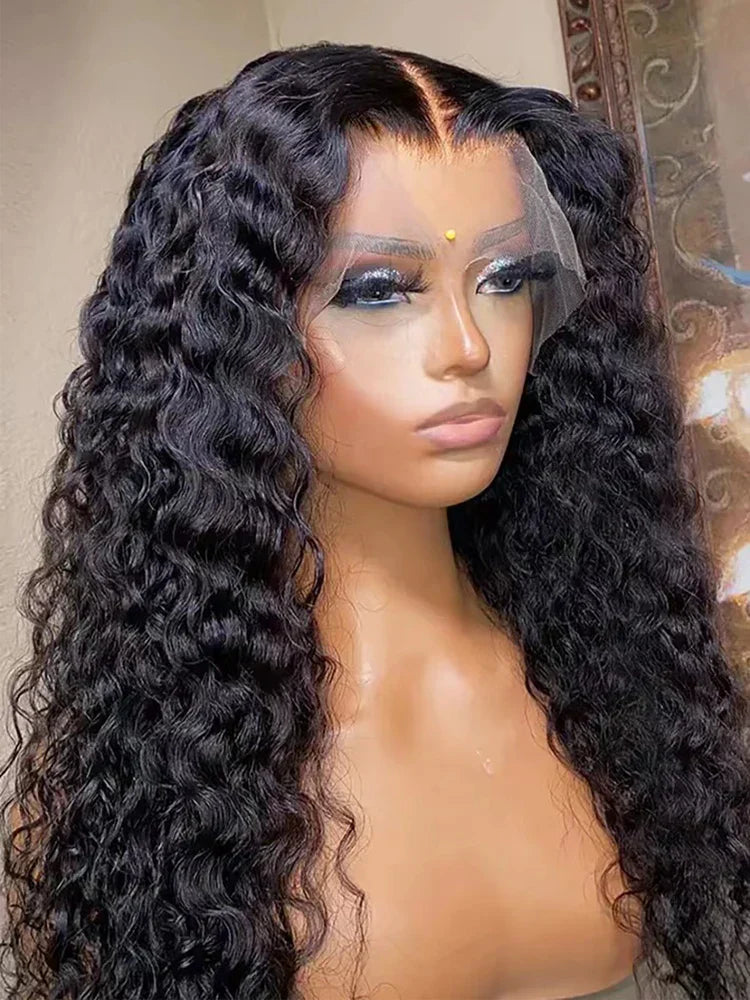 Deep Wave Lace Front Human Hair Curly Wigs