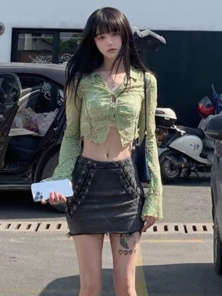 Temperament Short Long-sleeved Shirt Tops