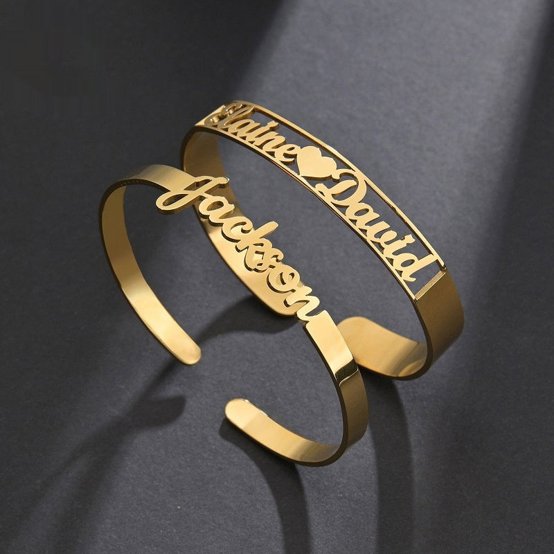 Personalized Stainless Steel English Letter Bracelets