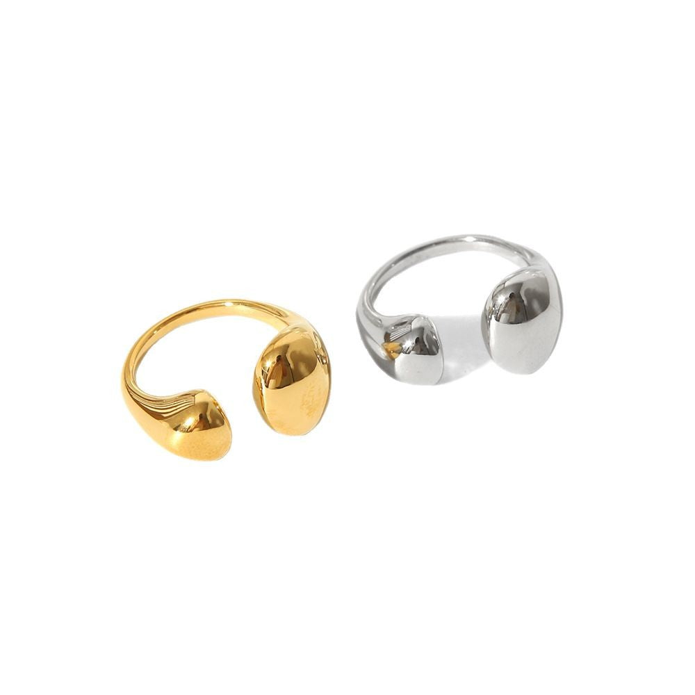 Stainless Steel Cast Women's Ring With Irregular Opening