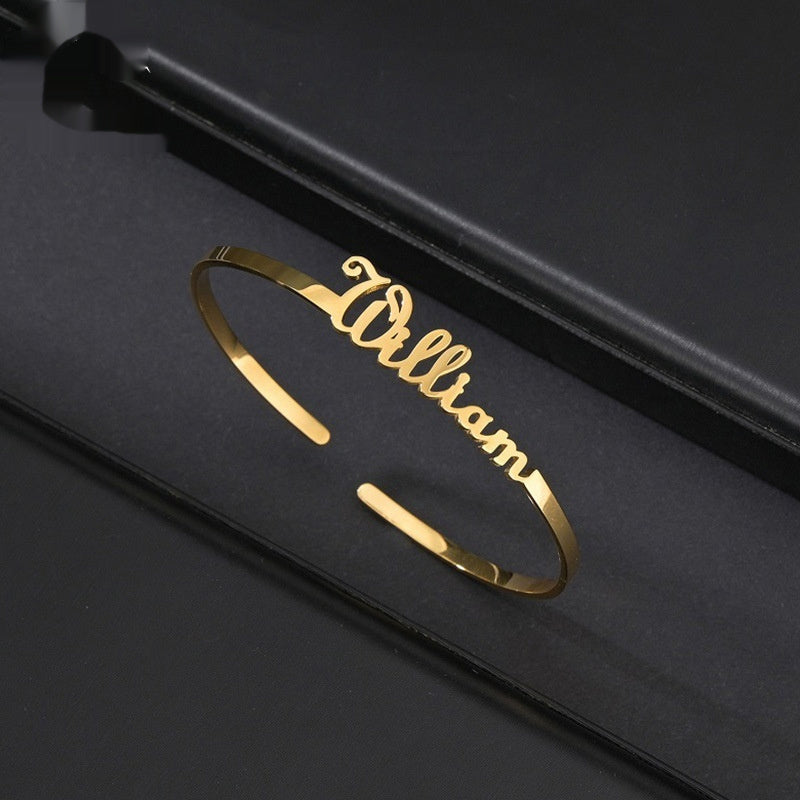 Personalized Stainless Steel English Letter Bracelets